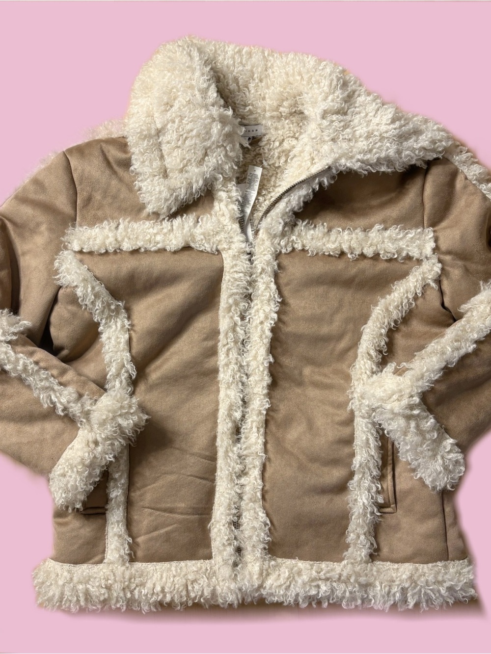 🐚 brand new topshop shearling jacket